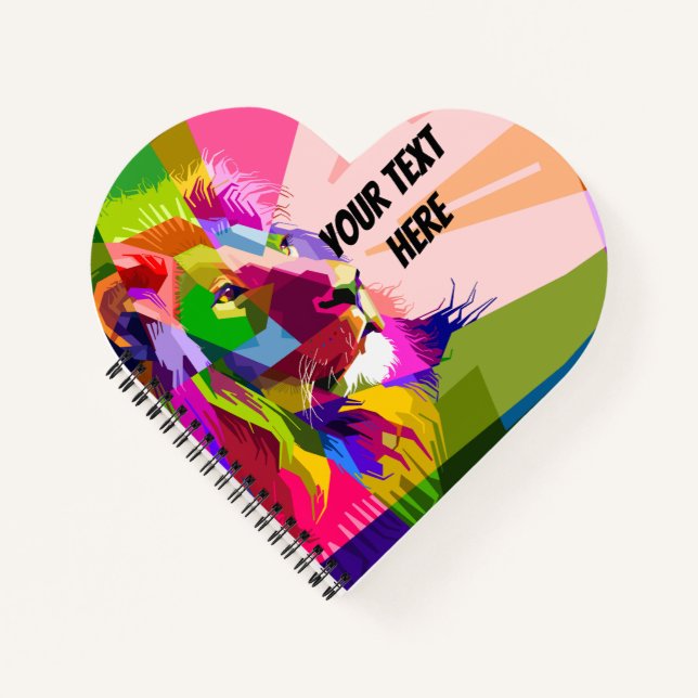 Lion Colourful Prismatic Pop Art Design Notebook (Front)
