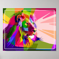 Lion Colourful Prismatic Pop Art Design