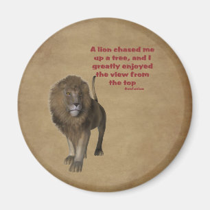 Lion Confucius Inspirational Quote Magnet