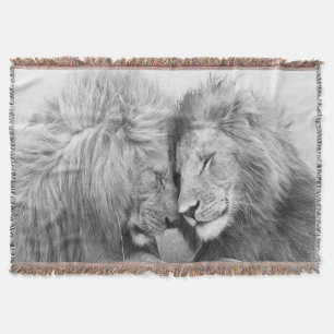 Lion Couple Throw Blanket