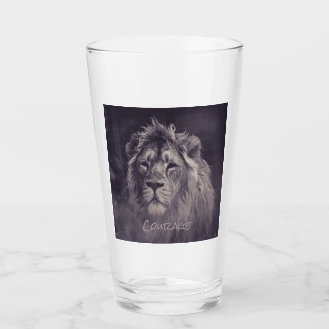 Lion Courage King of the Jungle Glass (Front)