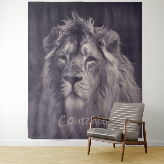 Lion Courage King of the Jungle Tapestry (In Situ)