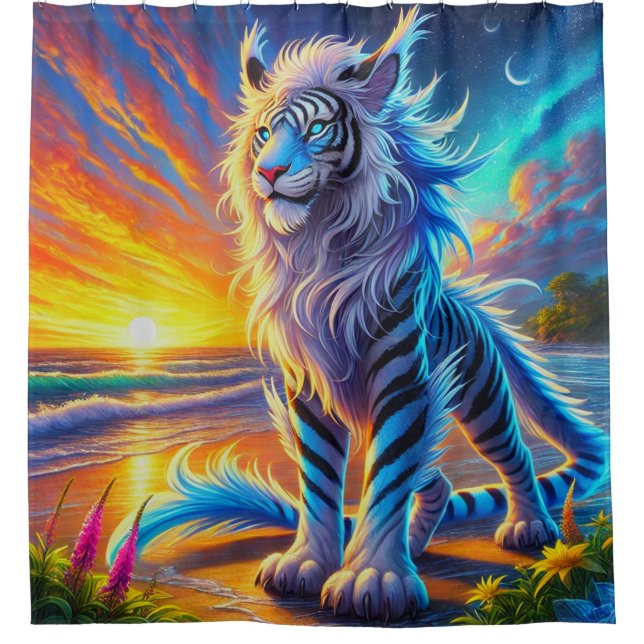 Lion Creature Shower Curtain (Front)