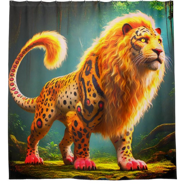 Lion Creature Shower Curtain (Front)