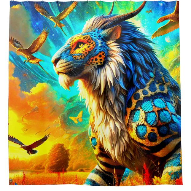 Lion Creature Shower Curtain (Front)