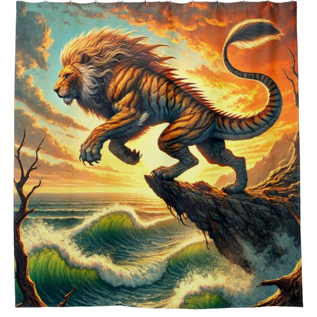 Lion Creature Shower Curtain (Front)