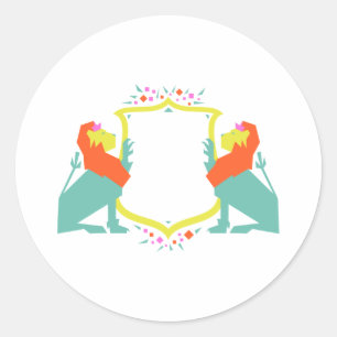 Lion Crest Classic Round Sticker