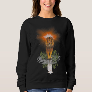 Lion Cross Jesus Reflection Water Mirror Sheep Sweatshirt