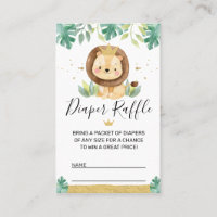 Lion Crown Baby Shower Diaper Raffle Insert