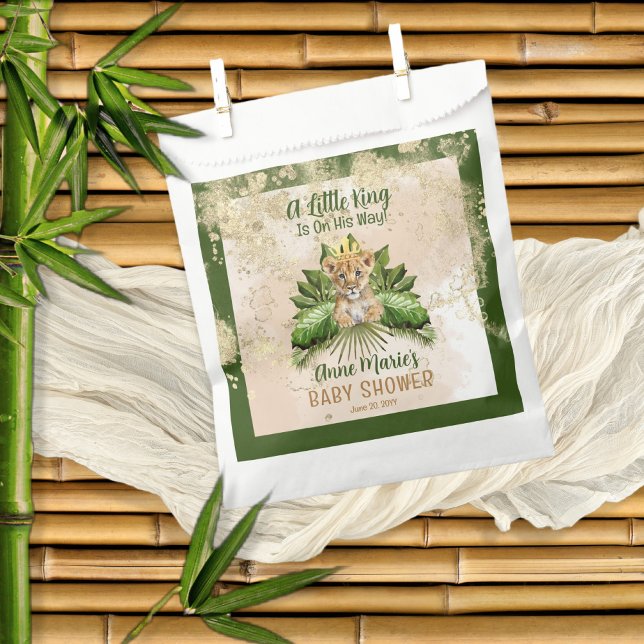 Lion Cub A Little King Is On His Way Baby Shower Favour Bags (Creator Uploaded)