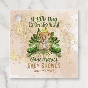 Lion Cub A Little King Is On His Way Baby Shower Favour Tags