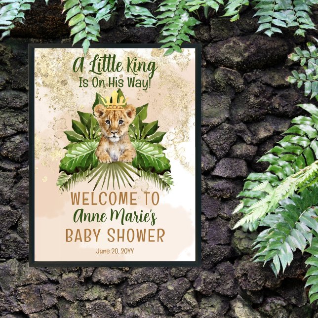 Lion Cub A Little King Is On His Way Baby Shower Poster (Creator Uploaded)