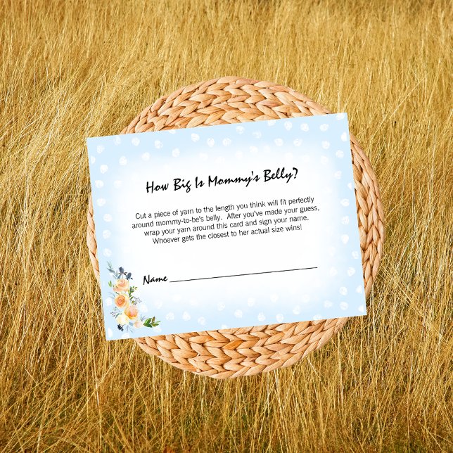 Lion Cub Blue Mum's Belly Size Baby Shower Game Enclosure Card (Creator Uploaded)