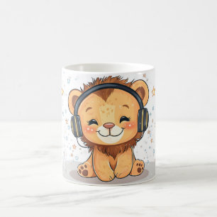 lion cub Cartoon Style vibrant Cute Colorfull Coffee Mug