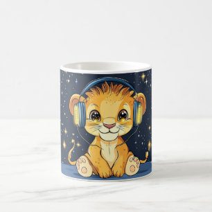 lion cub Cartoon Style vibrant Cute Colorfull Coffee Mug