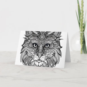 Lion Cub Face Note Card