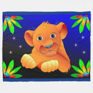 Lion Cub Fleece Blanket