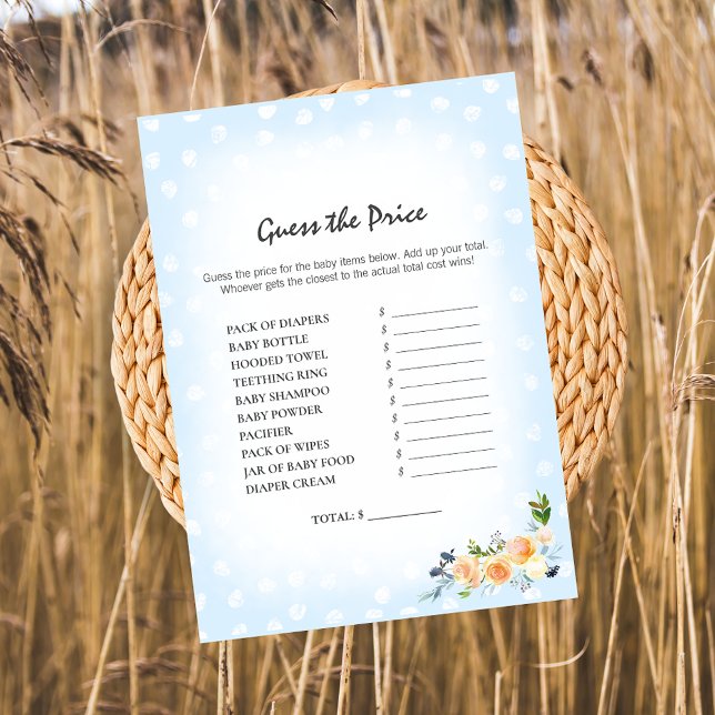 Lion Cub Floral Blue Guess The Price Shower Game Programme (Creator Uploaded)