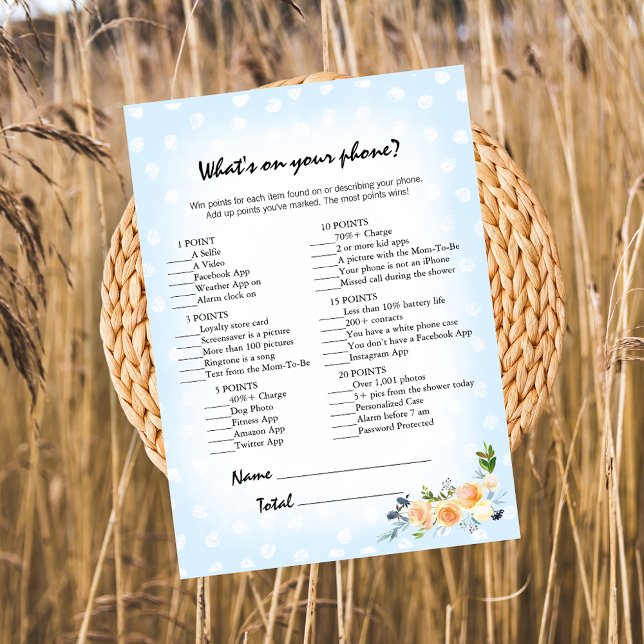 Lion Cub Floral Blue What's On Your Phone Game Programme (Creator Uploaded)