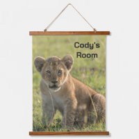 Lion Cub Personalise Name or Text Wood