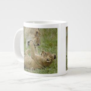 Lion Cub Playing Large Coffee Mug