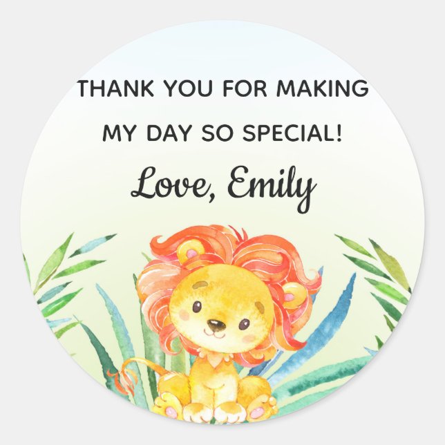 Lion cub shower favour label baby shower birthday (Front)