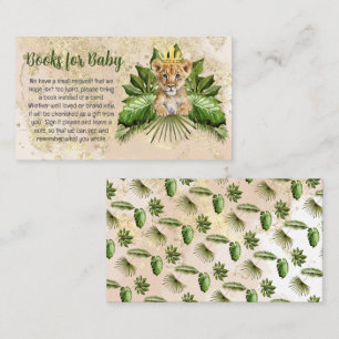 Lion Cub Tropical Baby Shower Books for Baby Enclosure Card