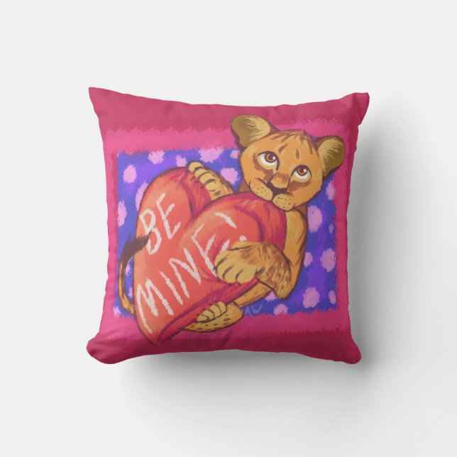 Lion Cub Valentine Cushion (Front)