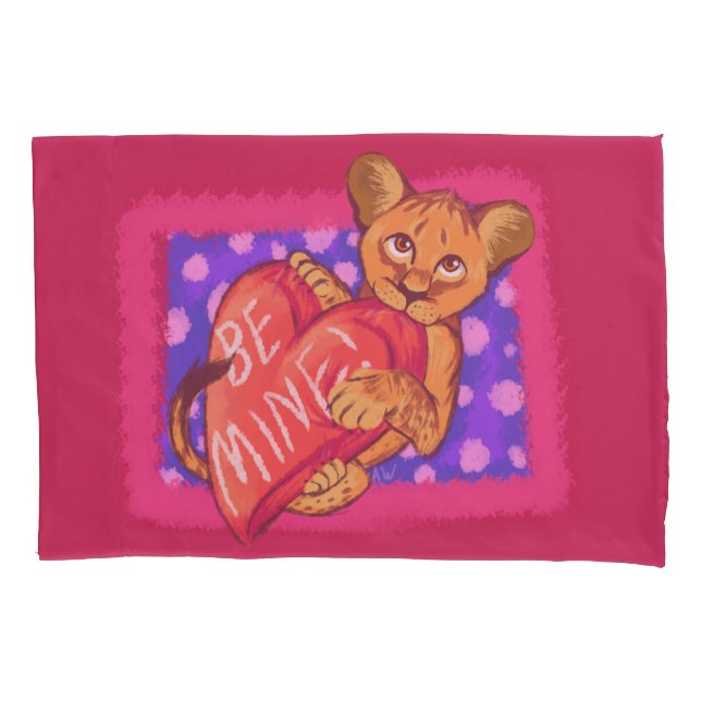 Lion Cub Valentine Pillowcase (Front)