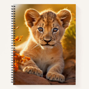 Lion Cub Wild Animal Tranquil Peaceful Notebook