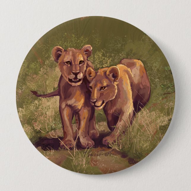 Lion Cubs 10 Cm Round Badge (Front)