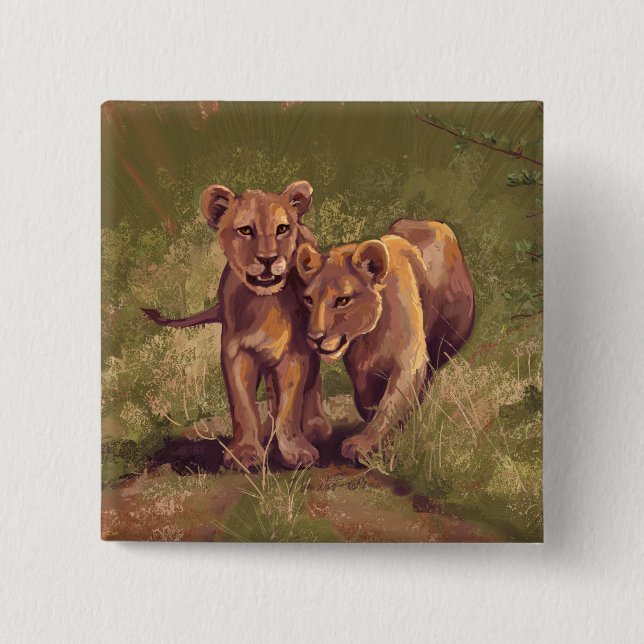 Lion Cubs 15 Cm Square Badge (Front)