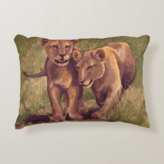 Lion Cubs Decorative Cushion (Front)