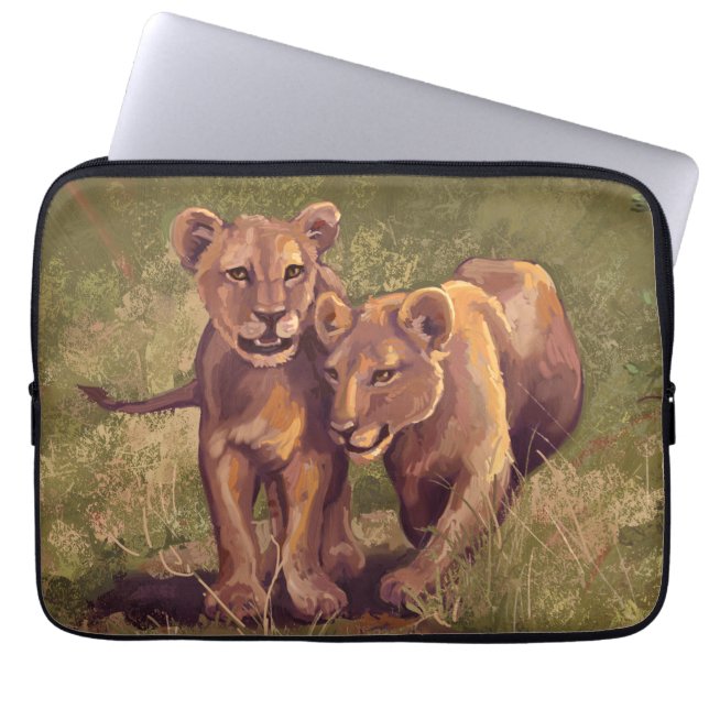 Lion Cubs Laptop Sleeve (Front)