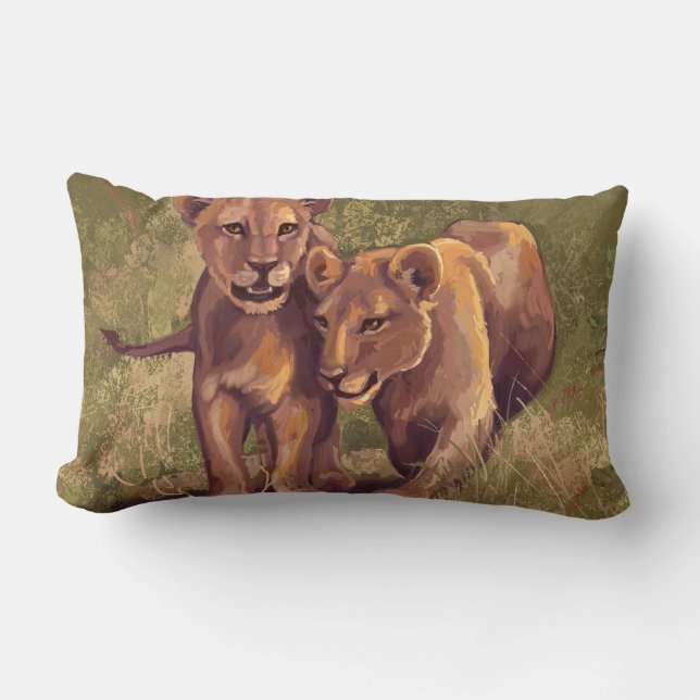 Lion Cubs Lumbar Cushion (Front)