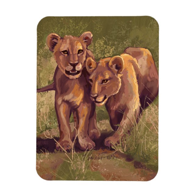 Lion Cubs Magnet (Vertical)