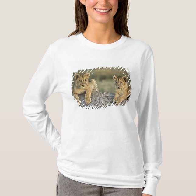 Lion Cubs on Log T-Shirt (Front)