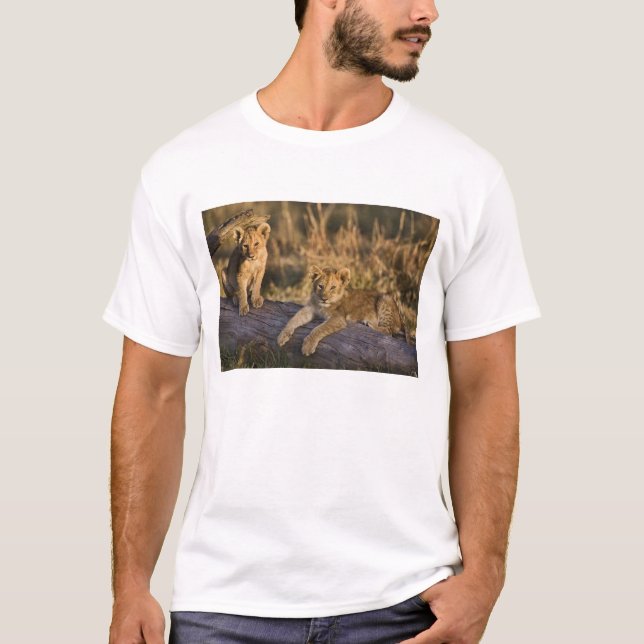Lion Cubs on Log T-Shirt (Front)