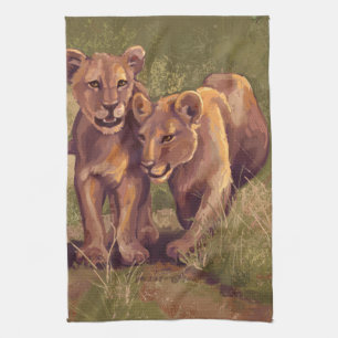Lion Cubs Tea Towel
