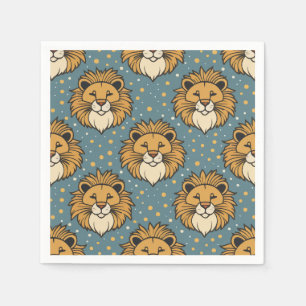 Lion cute cartoon pattern artwork napkin