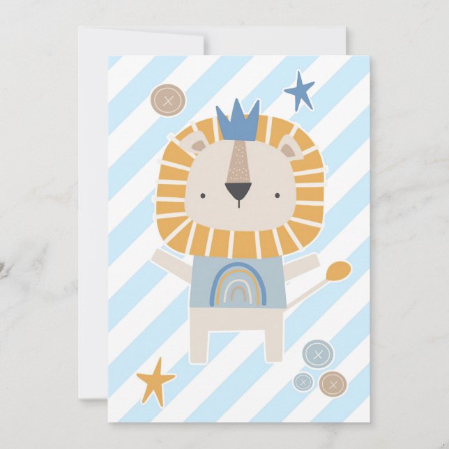 Lion Cute Face Lion Hand Drawn Save The Date (Front)