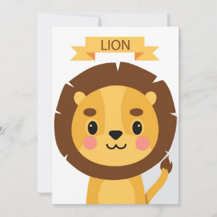 Lion Cute Lion Portrait Thank You Card