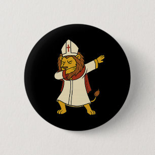 Lion Dabbing Pope Leo Xiv Halloween Funny Usa Da P 6 Cm Round Badge
