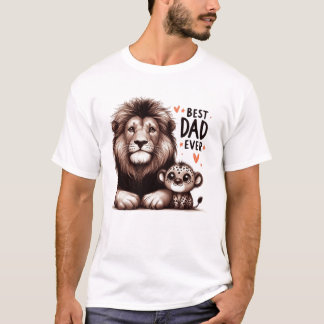 Lion dad with cute cub T-Shirt