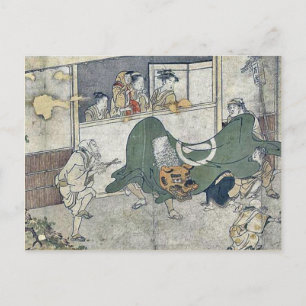 Lion dance by Kitagawa,Utamaro Postcard