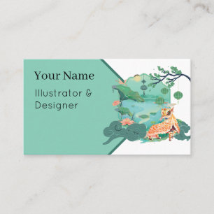 Lion Dance by the Lotus Lake Business Card