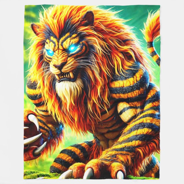 Lion Design Fleece Blanket (Front)
