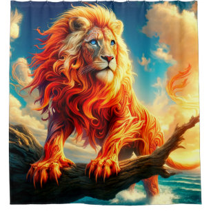 Lion Design Shower Curtain