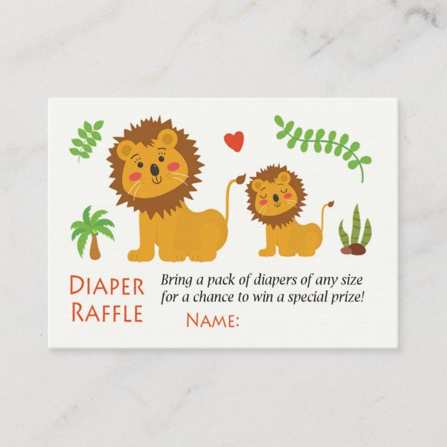 Lion Diaper Raffle Tickets (Front)