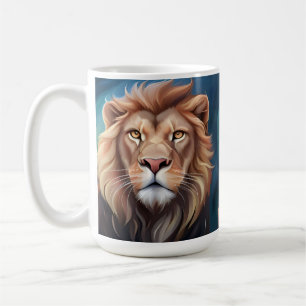 Lion Digital Art Portrait-56556 Coffee Mug